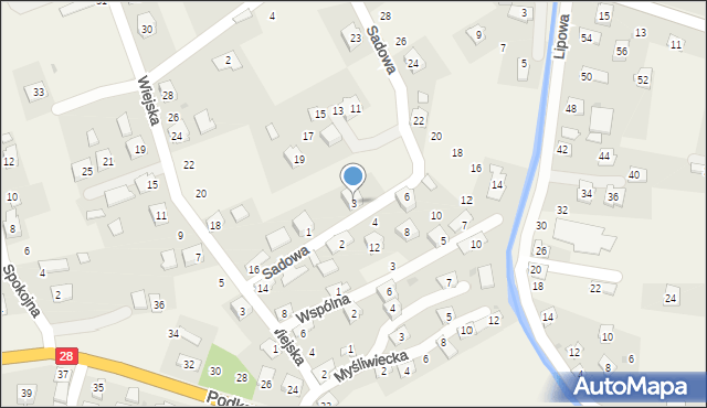 Zarszyn, Sadowa, 3, mapa Zarszyn