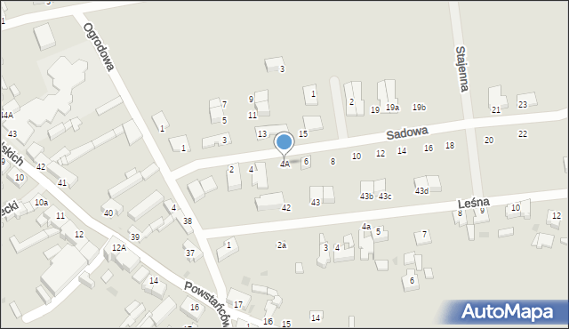 Zbąszyń, Sadowa, 4A, mapa Zbąszyń