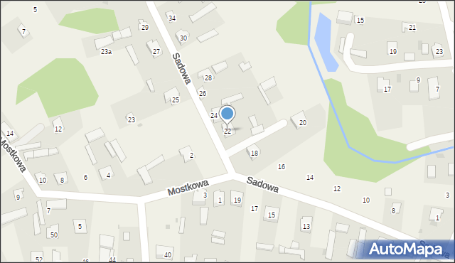 Zbójna, Sadowa, 22, mapa Zbójna