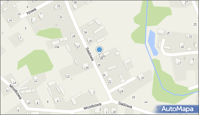 Zbójna, Sadowa, 26a, mapa Zbójna