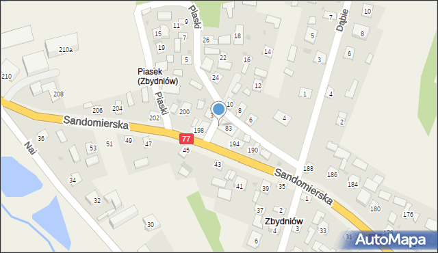 Zbydniów, Sandomierska, 196, mapa Zbydniów