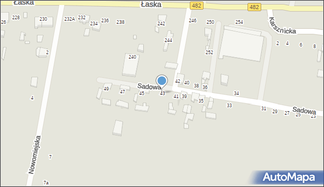 Zduńska Wola, Sadowa, 43, mapa Zduńska Wola
