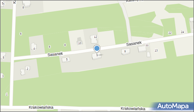 Żelechów, Sasanek, 7, mapa Żelechów