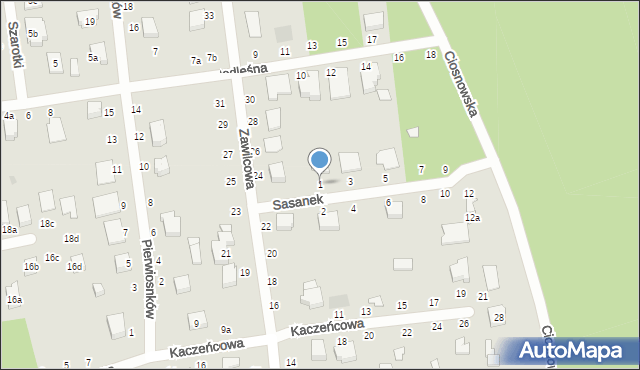 Zgierz, Sasanek, 1, mapa Zgierz