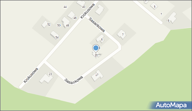 Żołędowo, Sasankowa, 10, mapa Żołędowo