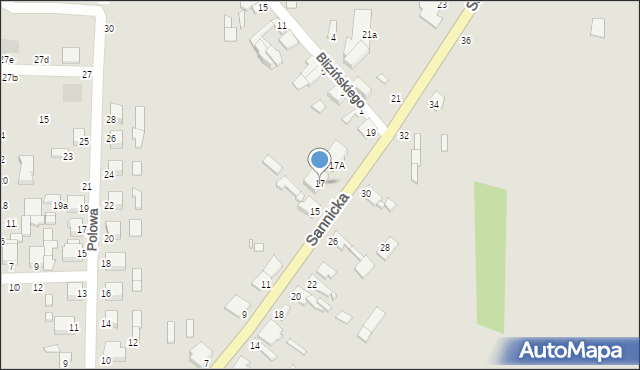 Żychlin, Sannicka, 17, mapa Żychlin