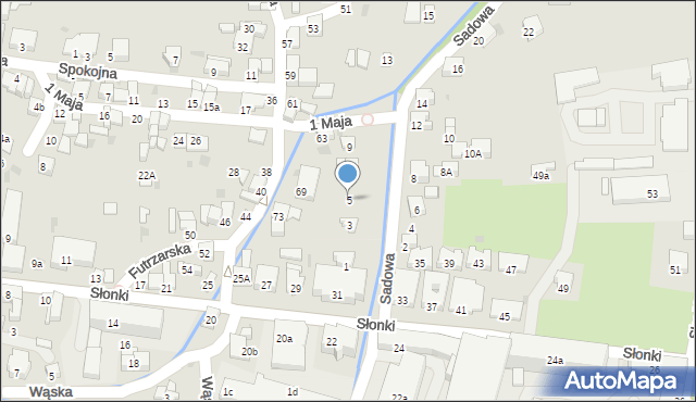 Żywiec, Sadowa, 5, mapa Żywiec