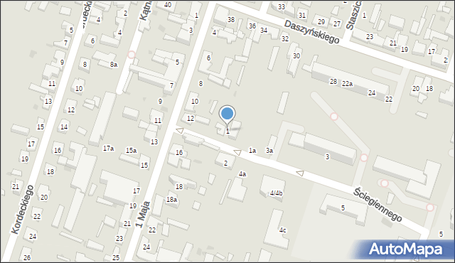 Aleksandrów Łódzki, Ściegiennego Piotra, ks., 1, mapa Aleksandrów Łódzki