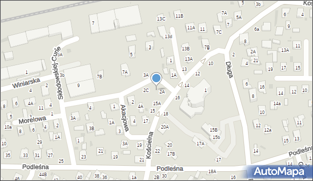 Biała Podlaska, Ściegiennego Piotra, ks., 2B, mapa Białej Podlaskiej