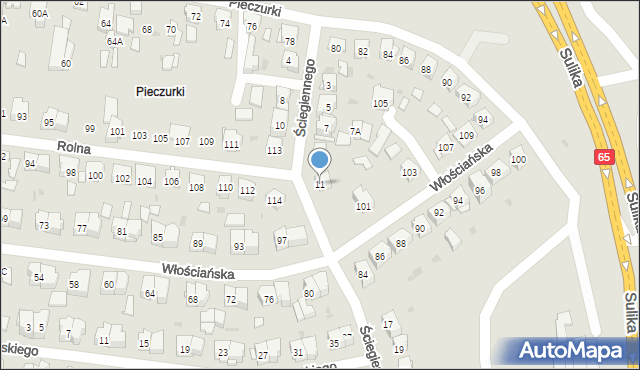 Białystok, Ściegiennego Piotra, ks., 11, mapa Białegostoku