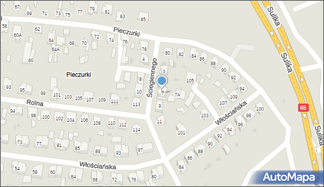 Białystok, Ściegiennego Piotra, ks., 7, mapa Białegostoku