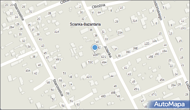 Białystok, Ścianka, 42A, mapa Białegostoku