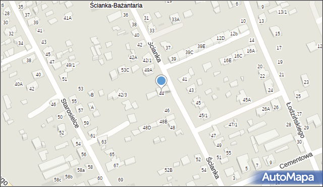 Białystok, Ścianka, 44, mapa Białegostoku