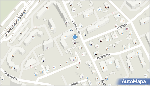 Białystok, Scaleniowa, 15, mapa Białegostoku