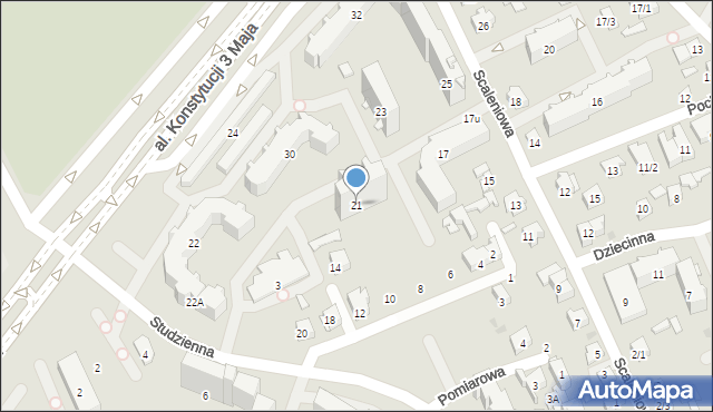 Białystok, Scaleniowa, 21, mapa Białegostoku