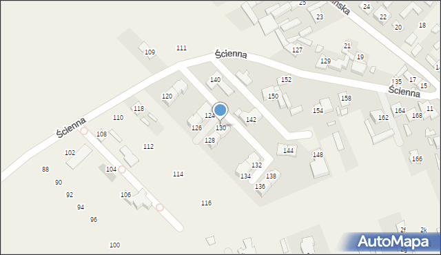 Bielawa, Ścienna, 130, mapa Bielawa