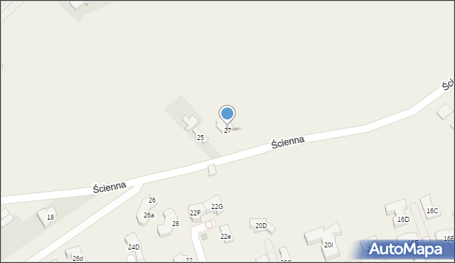 Bielawa, Ścienna, 27, mapa Bielawa