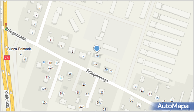 Bilcza, Ściegiennego Piotra, ks., 7d, mapa Bilcza