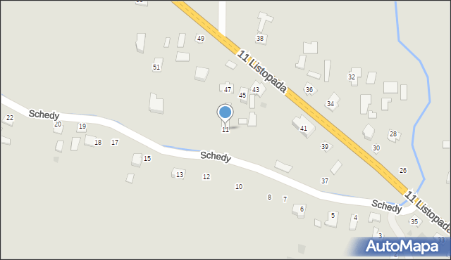 Brzostek, Schedy, 11, mapa Brzostek