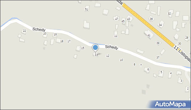 Brzostek, Schedy, 14, mapa Brzostek