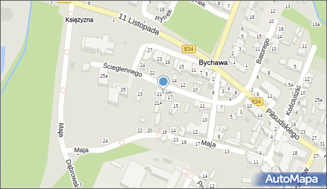 Bychawa, Ściegiennego Piotra, ks., 19, mapa Bychawa