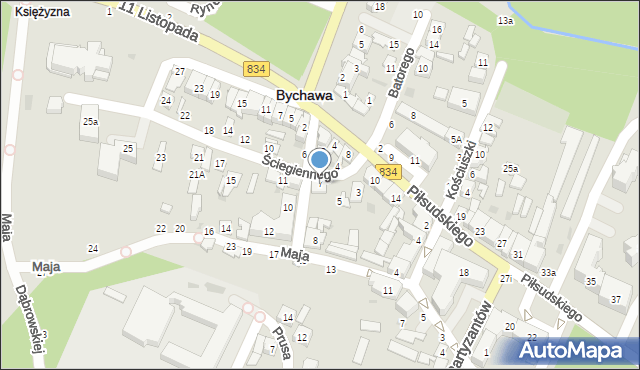 Bychawa, Ściegiennego Piotra, ks., 7, mapa Bychawa