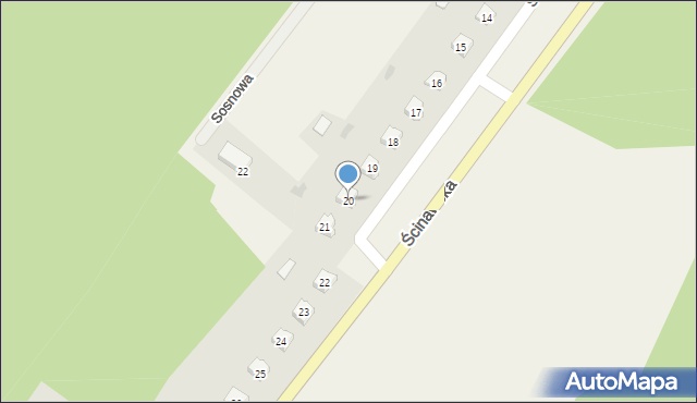 Chobienia, Ścinawska, 20, mapa Chobienia