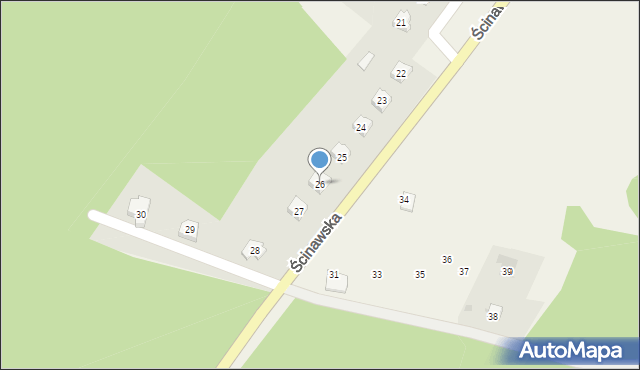 Chobienia, Ścinawska, 26, mapa Chobienia