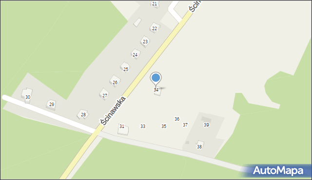 Chobienia, Ścinawska, 34, mapa Chobienia