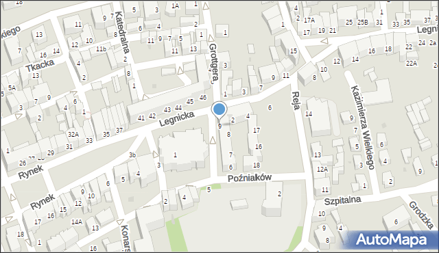 Chojnów, Ściegiennego Piotra, ks., 9, mapa Chojnów