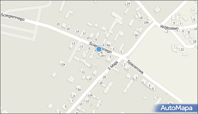 Daleszyce, Ściegiennego Piotra, ks., 5a, mapa Daleszyce