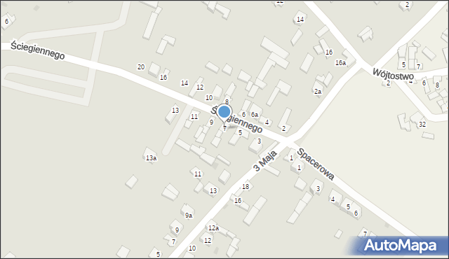 Daleszyce, Ściegiennego Piotra, ks., 7, mapa Daleszyce