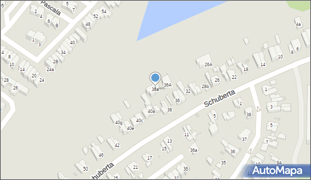 Gdańsk, Schuberta Franciszka, 38a, mapa Gdańska