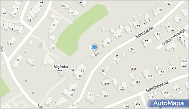 Gdańsk, Schuberta Franciszka, 92, mapa Gdańska