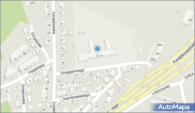Gdynia, Ściegiennego Piotra, ks., 8, mapa Gdyni
