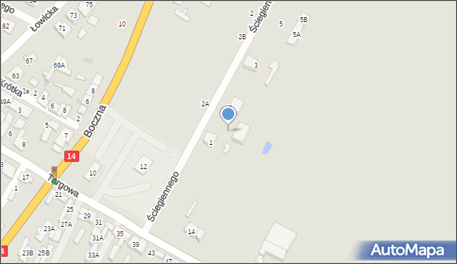 Głowno, Ściegiennego Piotra, ks., 1a, mapa Głowno