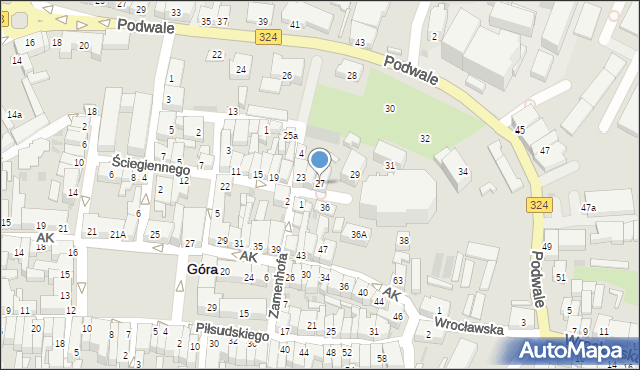Góra, Ściegiennego Piotra, ks., 27, mapa Góra