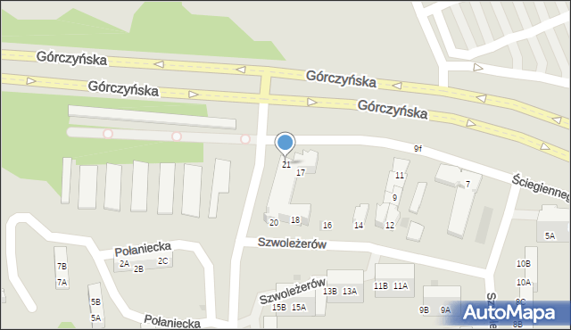 Gorzów Wielkopolski, Ściegiennego Piotra, ks., 21, mapa Gorzów Wielkopolski