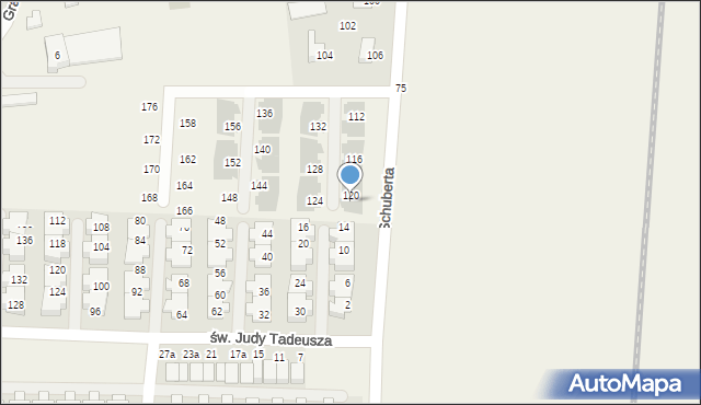 Iwiny, Schuberta Franza Petera, 122, mapa Iwiny