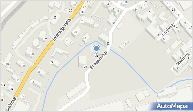 Kamienna Góra, Ściegiennego Piotra, ks., 24, mapa Kamienna Góra