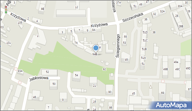 Katowice, Ściegiennego Piotra, ks., 94c, mapa Katowic