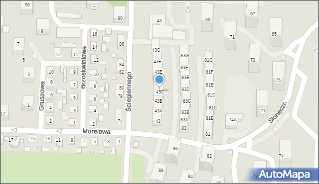 Katowice, Ściegiennego Piotra, ks., 43C, mapa Katowic