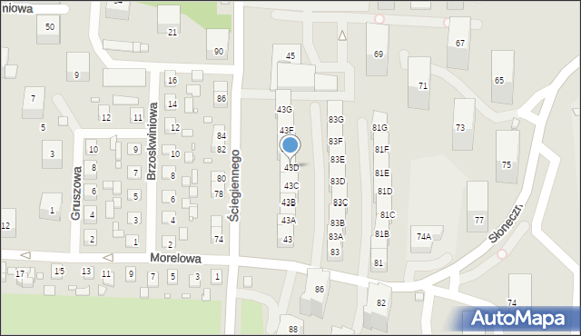 Katowice, Ściegiennego Piotra, ks., 43D, mapa Katowic
