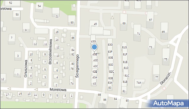 Katowice, Ściegiennego Piotra, ks., 43E, mapa Katowic