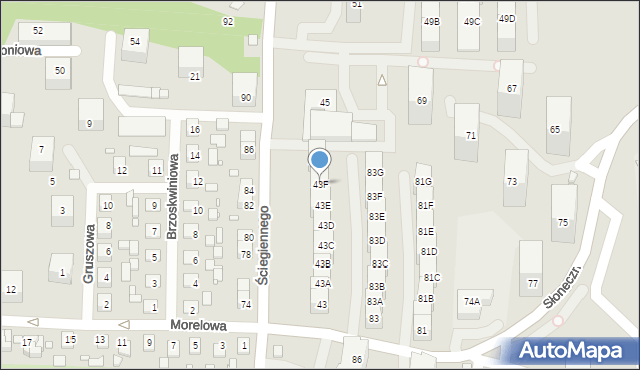 Katowice, Ściegiennego Piotra, ks., 43F, mapa Katowic
