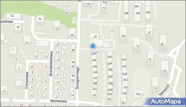 Katowice, Ściegiennego Piotra, ks., 43G, mapa Katowic