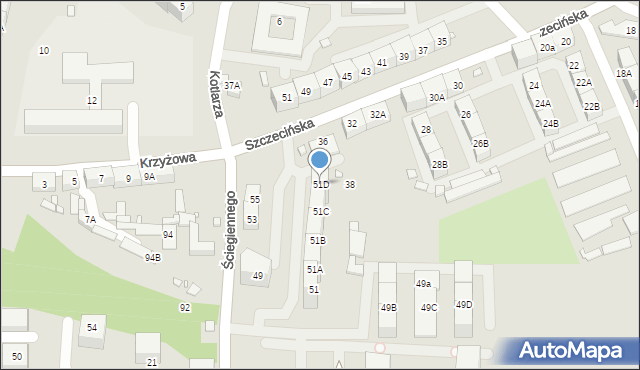 Katowice, Ściegiennego Piotra, ks., 51D, mapa Katowic