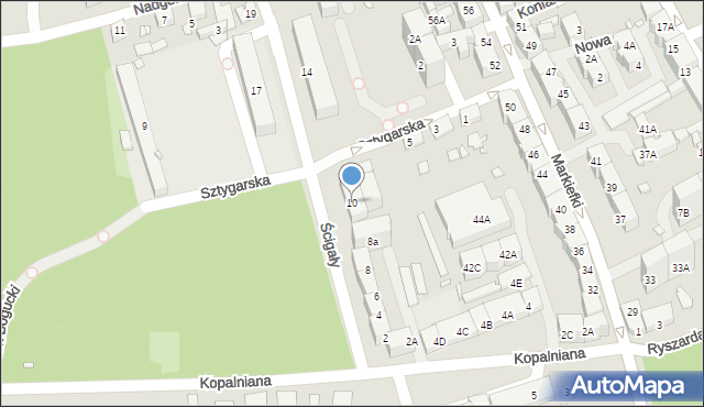 Katowice, Ścigały Franciszka, ks., 10, mapa Katowic