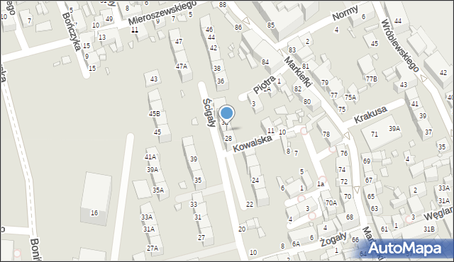 Katowice, Ścigały Franciszka, ks., 30, mapa Katowic