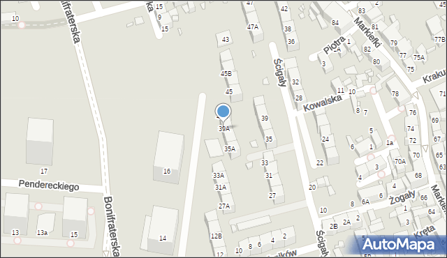 Katowice, Ścigały Franciszka, ks., 39A, mapa Katowic